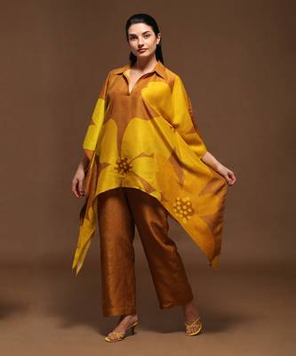 Yellow Kaftan Pant Set 1