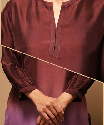 Wine And Purple Kurta Pant Set 2