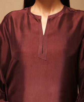 Wine And Purple Kurta Pant Set 3
