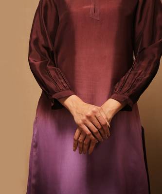Wine And Purple Kurta Pant Set 4