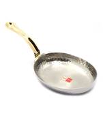 KCL Hammered Oval Serving Pan Stainless steel with Single Brass Handle 300ml  Size 1  Stainless steel