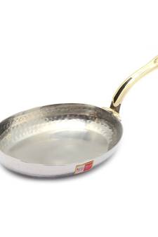 KCL Hammered Oval Serving Pan Stainless steel with Double Brass Handle 620ml  Size 2  Stainless steel