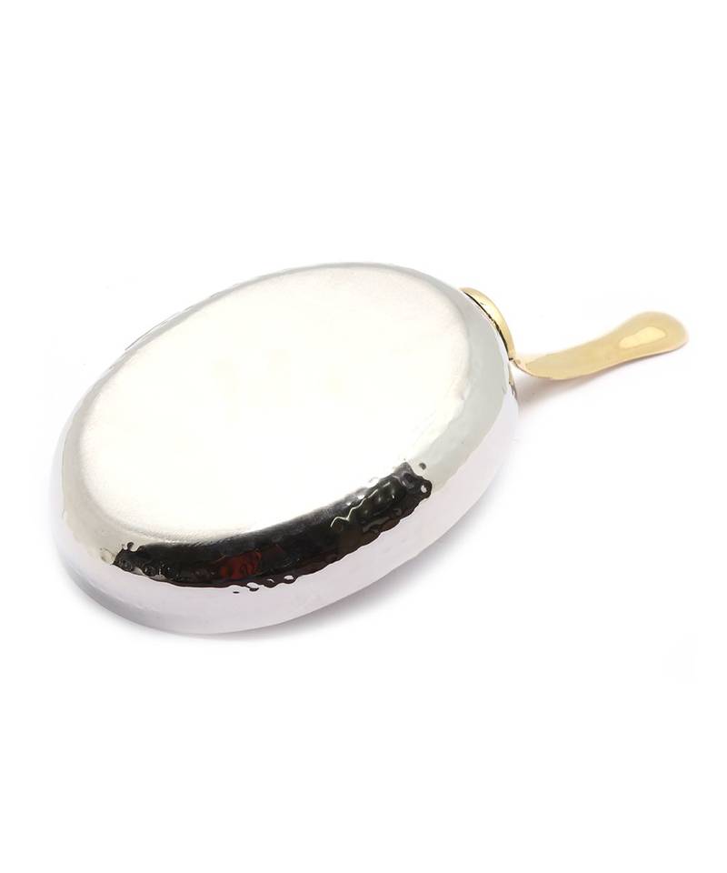 KCL Hammered Oval Serving Pan Stainless steel with Double Brass Handle 620ml  Size 2  Stainless steel
