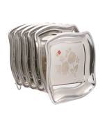 KCL stainless steel choco square serving trayplatters plate with laser design Pack of 6  model   bambi   25 cm