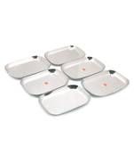 KCL stainless steel rectangle serving trayplatters plate   model   fruity   31 cm. Pack of 6