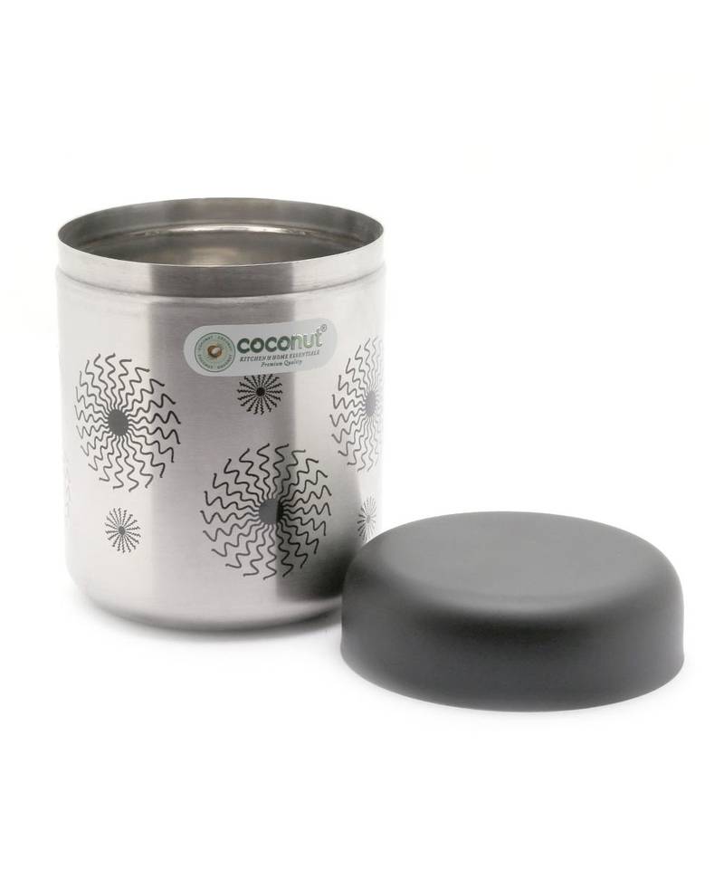 Coconut Stainless Steel Jumbo Matt  TeaCoffeeSugarMasala Containers  500 ml   Silver   Model   Daisy