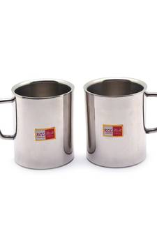 KCL Sober Stainless Steel Double Walled Coffee  Tea  Green Tea Mugs   Set of 2 (Each 200 ML)