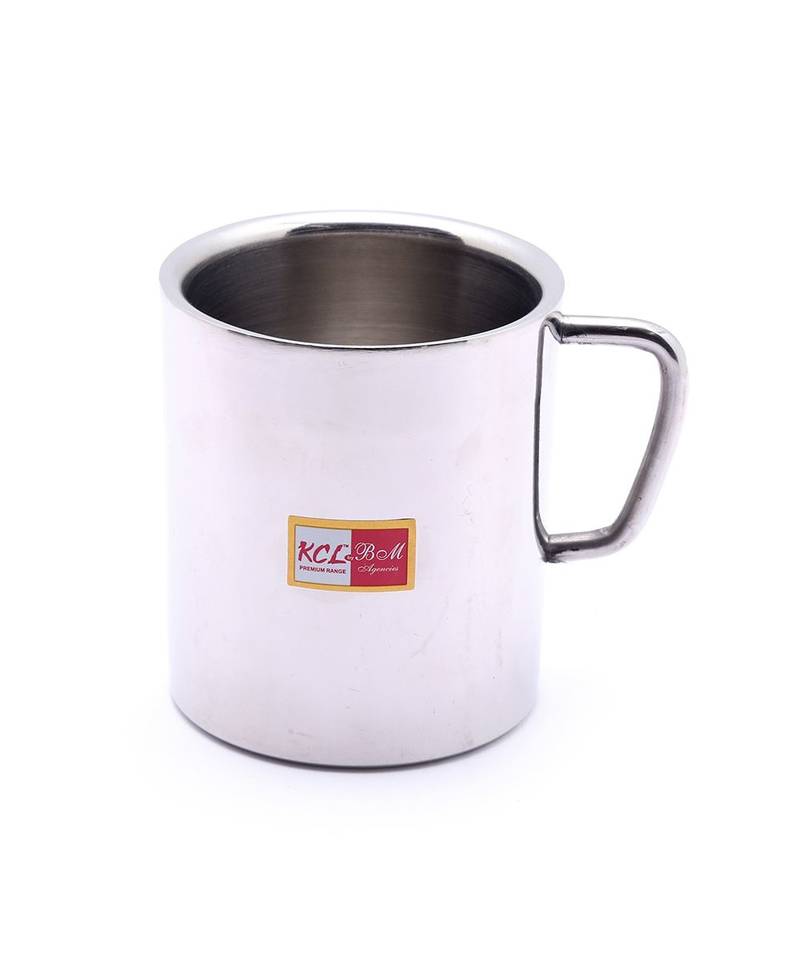 KCL Sober Stainless Steel Double Walled Coffee  Tea  Green Tea Mugs   Set of 2 (Each 200 ML)