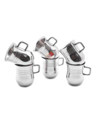 KCL Mini Delta Stainless Steel Double Walled Coffee  Tea  Green Tea Mugs   6 Pieces Set (Each 100 ML) 1