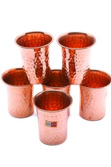 KCL Copper Hammered water glasstumbler   setof 6   300 ml Each