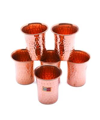 KCL Copper Hammered water glasstumbler   setof 6   300 ml Each 1