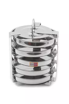 KCL stainless steel DhoklaThattePlate Idli Maker   5Plates