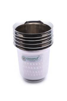 Coconut Stainless Steel Shower Design Glasses Ideal for TeaCoffee   Set of 6   Model   Nirvi   Capacity   200 ML
