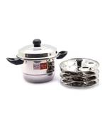 KCL Stainless Steel Kidz Button Idli Maker   4 Plates   20 Idli