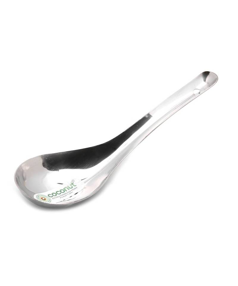 Coconut Stainless Steel Rice Serving Spoon   21 cm  ideal to serve rice biryani pulav.