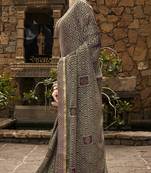 Lifestyle grey woven brasso brasso sarees with unstitched blouse pcs
