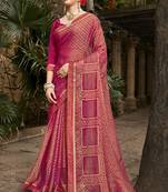 Lifestyle pink woven brasso brasso sarees with unstitched blouse pcs
