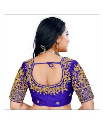 Bieth Women Cotton Silk Gold Diamond Handwork & Embroidery Coding Work Stitched Blouse 2