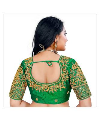Bieth Women Cotton Silk Gold Diamond Handwork & Embroidery Coding Work Stitched Blouse 2