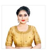 Bieth Women Floral Round Neck Cotton Silk Sequence Embroidery Stitched Blouse