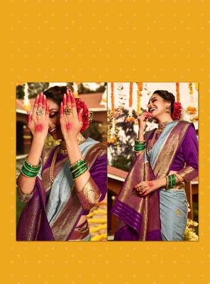 grey art silk   saree&   blouse 2