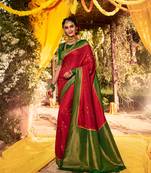 red art silk   saree&   blouse