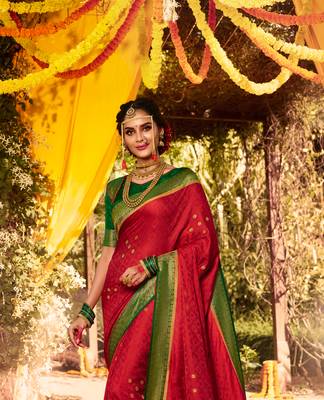 red art silk   saree&   blouse 2