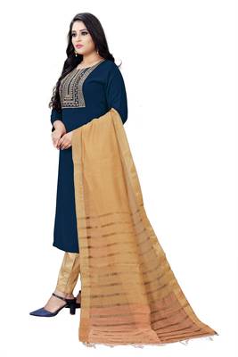 Blue embroidered viscose embroidered-kurtis 2