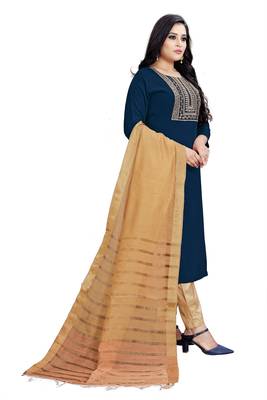 Blue embroidered viscose embroidered-kurtis 3