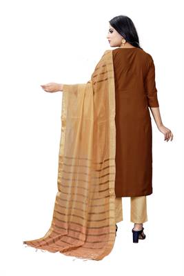 Brown embroidered viscose embroidered-kurtis 4