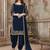 Blue embroidered faux georgette salwar