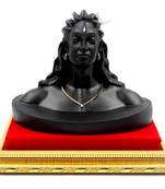ESVAR STONECRAFT MDF Material Platform with Poly Resin Sculpture of Aadi Yogi