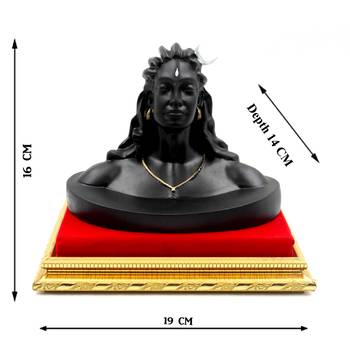 ESVAR STONECRAFT MDF Material Platform with Poly Resin Sculpture of Aadi Yogi 2