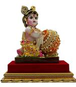 ESVAR STONECRAFT MDF Material Platform with Poly Resin Sculpture of Gopal