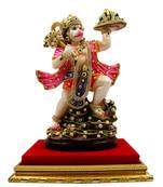 ESVAR STONECRAFT MDF Material Platform with Poly Resin Sculpture of Hanuman