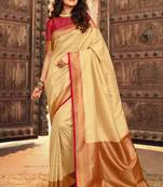 white art silk hand woven saree with  blouse