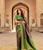 blue art silk hand woven saree with  blouse