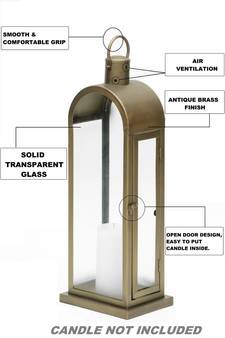 Antique Brass Candle Lantern
