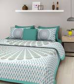 Rajasthani Jaipuri Cotton Bed Sheet For Double Bed With Two Pillow Cover Size 90 x 100 Inch ( Queen Size )