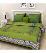 Rajasthani Jaipuri Cotton Bed Sheet For Double Bed With Two Pillow Cover Size 90 x 100 Inch ( Queen Size )