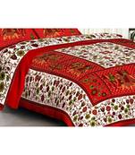 Rajasthani Jaipuri Cotton Bed Sheet For Double Bed With Two Pillow Cover Size 90 x 100 Inch ( Queen Size )