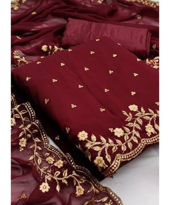 Blood Red Georgette Cotton Salwar Kameez 2
