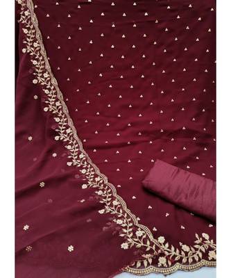 Blood Red Georgette Cotton Salwar Kameez 3