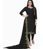 Black Georgette Cotton Salwar Kameez