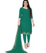 Teal Georgette Cotton Salwar Kameez