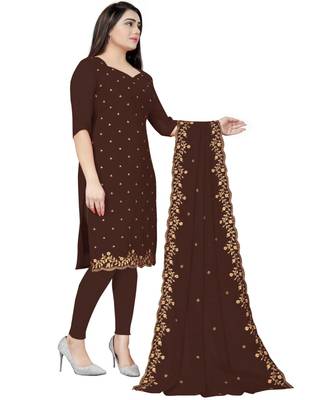 Brown Georgette Cotton Salwar Kameez 2