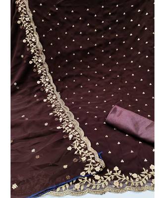 Brown Georgette Cotton Salwar Kameez 3