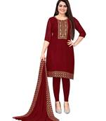 Maroon Georgette Cotton Salwar Kameez