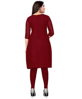 Maroon Georgette Cotton Salwar Kameez 4