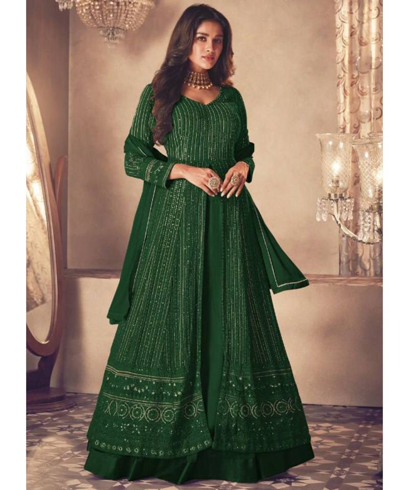 slim fit dress slacks Bottle Green ( Set of 3 ) Anarkali Dress – 'N' Wears Boutique